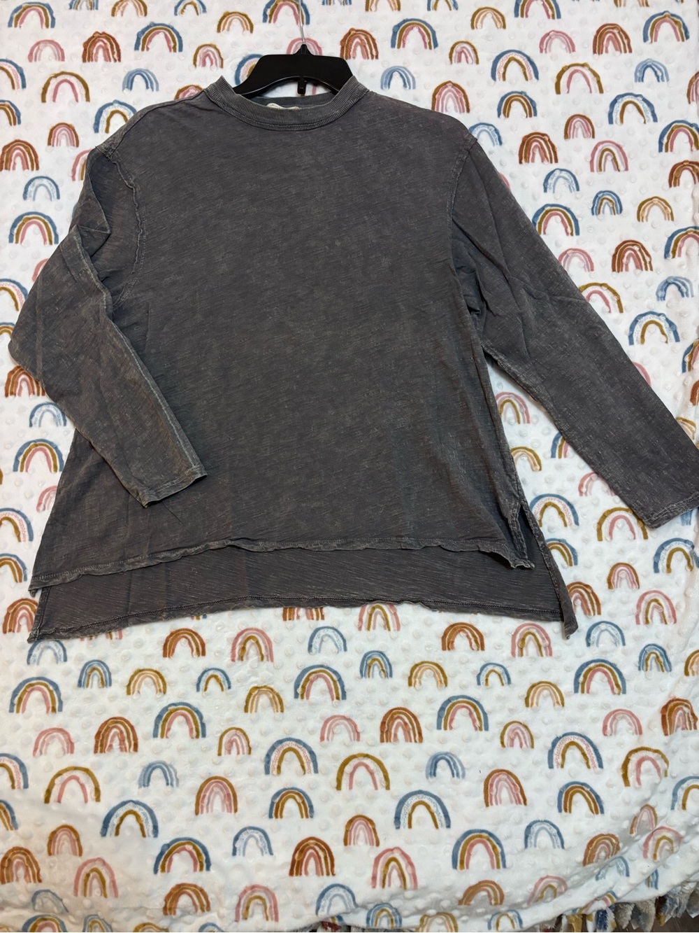 Altar'd State Washed Long-Sleeve Pullover in Charcoal